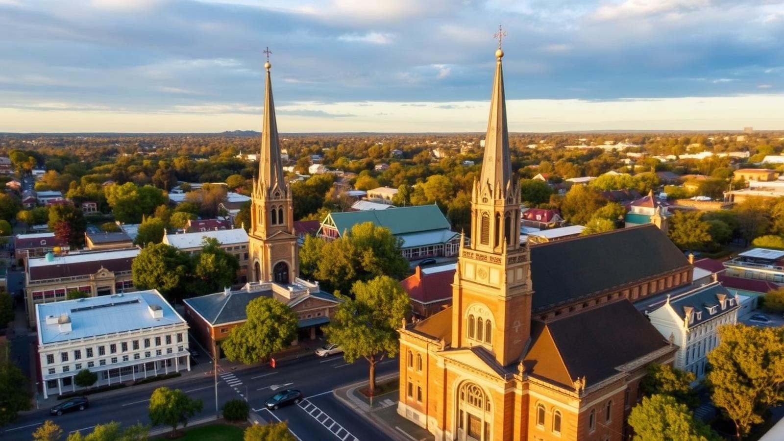 Bendigo Sacred Heart Cathedral and heritage streetscape along Pall Mall — ISO certification in Bendigo support area